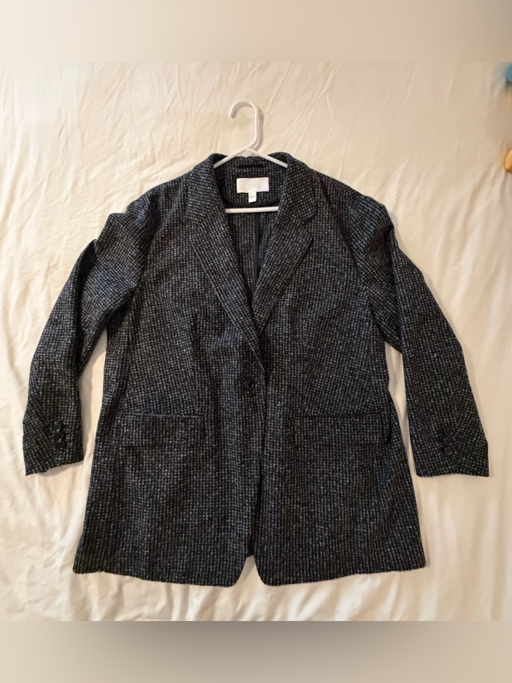 BOSS Hugo Boss Jelvara Textured Tweed Blazer Women’s US 14 Gray Oversized